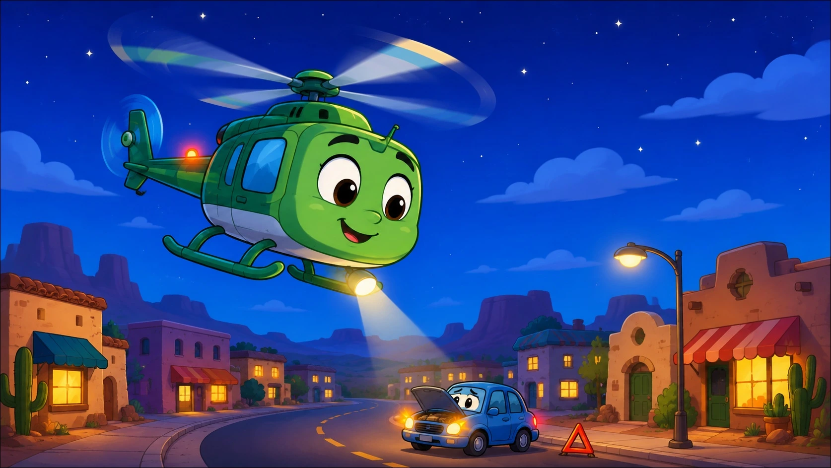 Chopper and the Sky That Never Slept Green Helicopter Scene